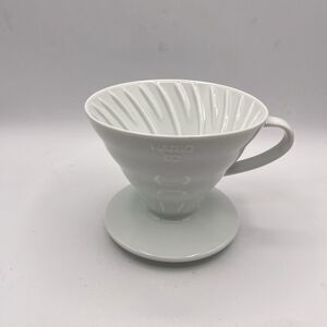 Hario Ceramic Pour Over Coffee Dripper White With Handle Japan No Box